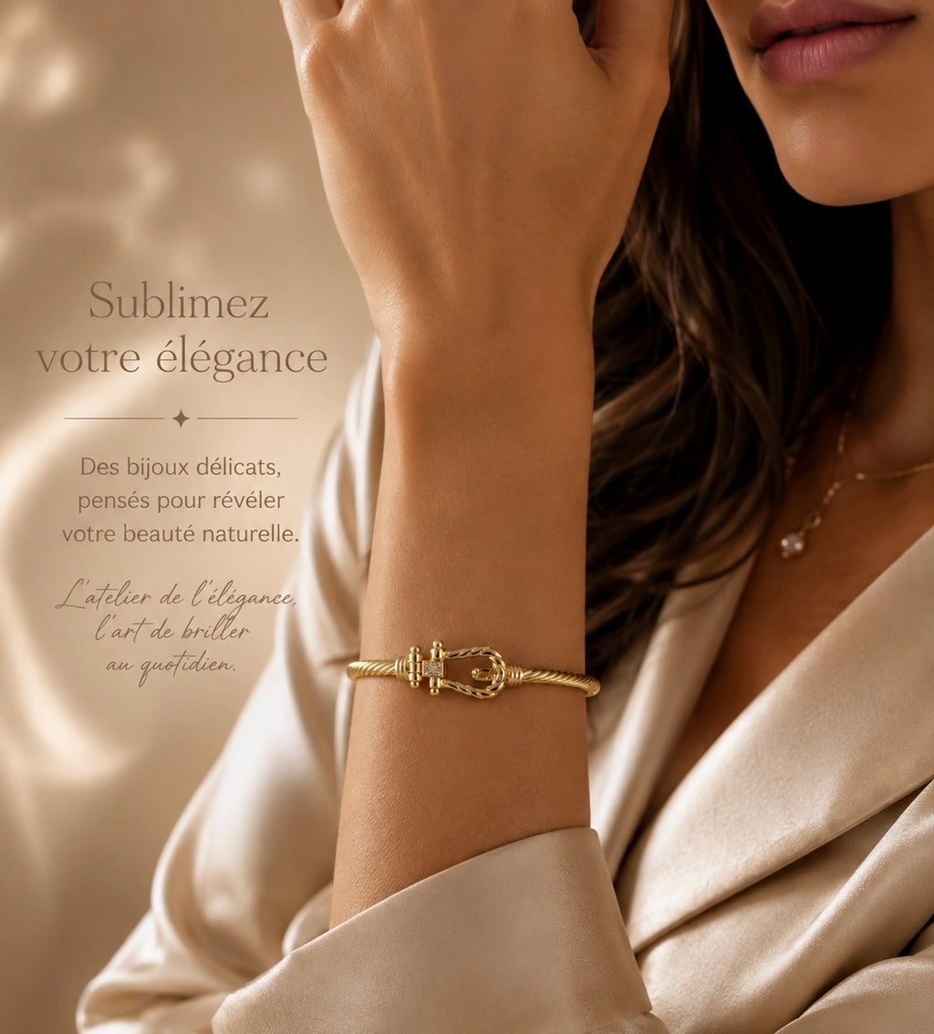 Bracelet Torsadé Doré — Boucle