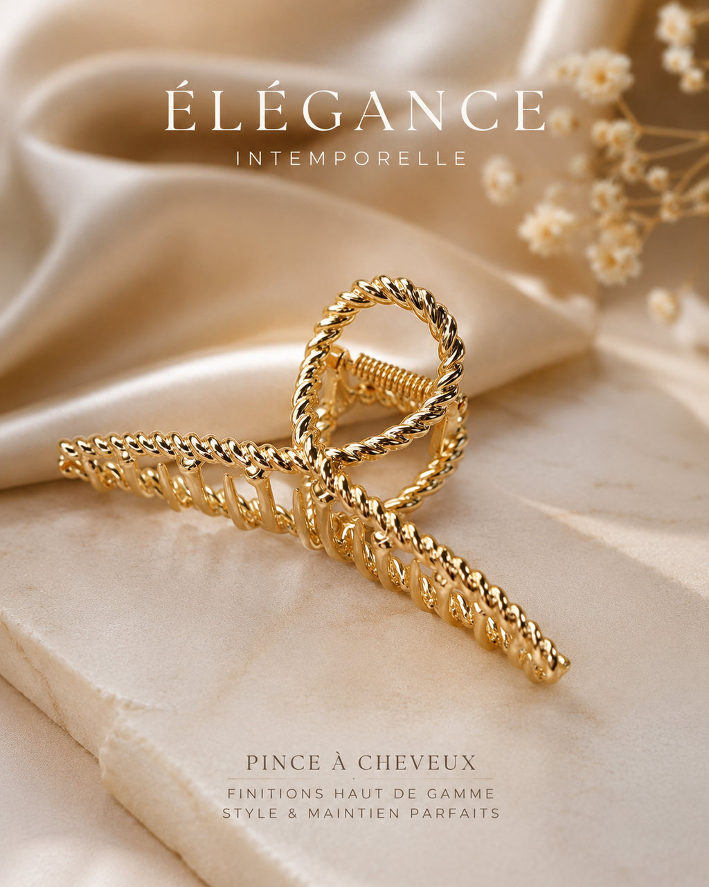 Pince à cheveux dorée élégante