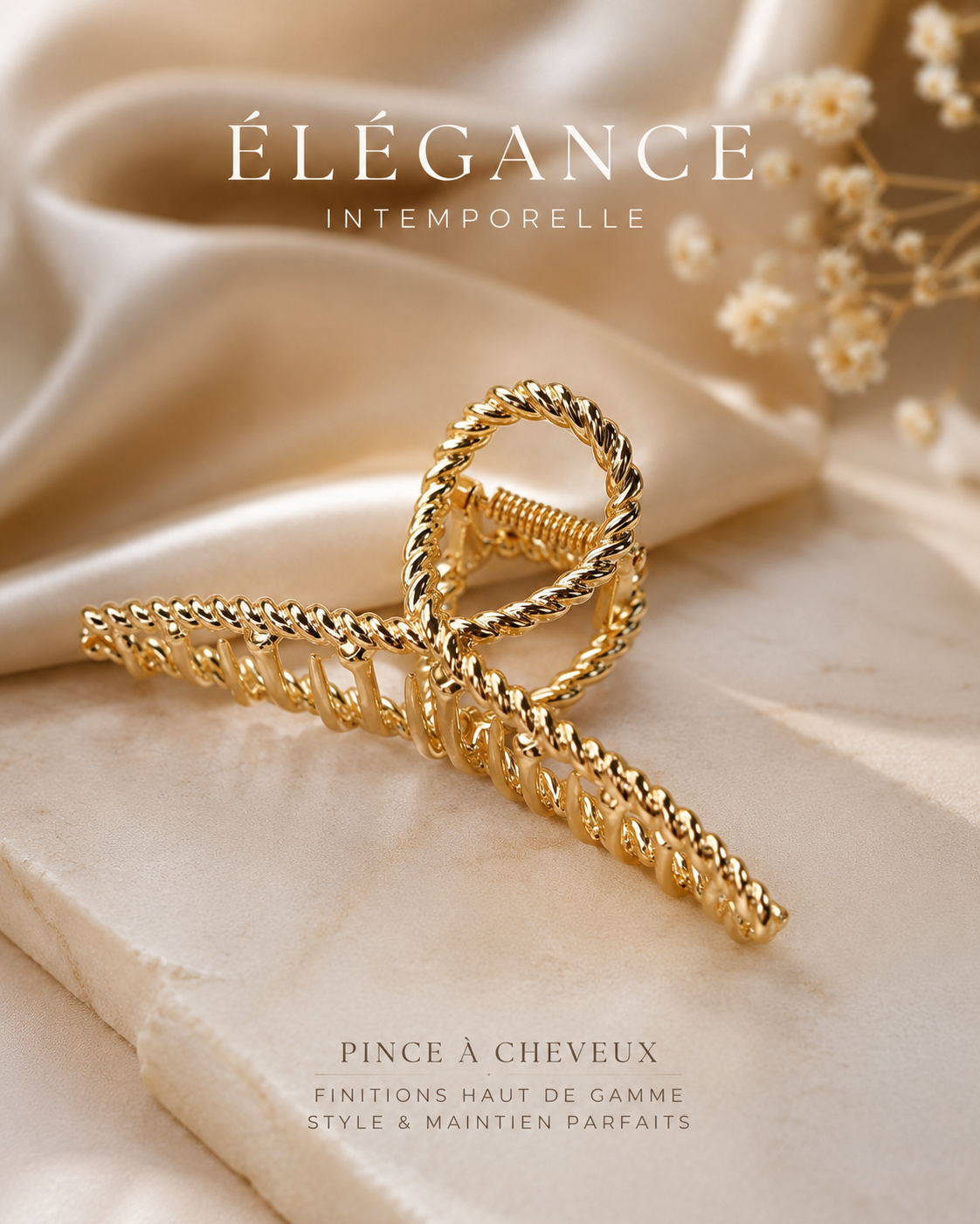 Pince à cheveux dorée élégante