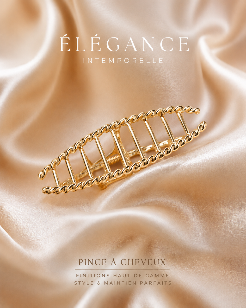 Pince à cheveux dorée élégante