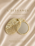 Peigne Compact Pliant — Miroir Intégré