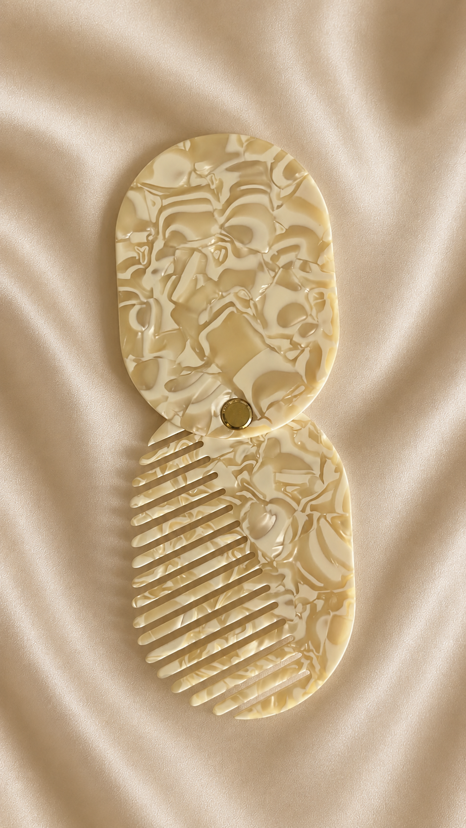Peigne Compact Pliant — Miroir Intégré