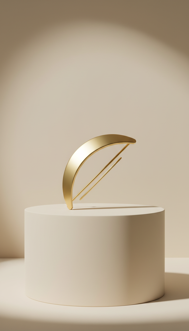 Épingle croissant minimaliste dorée