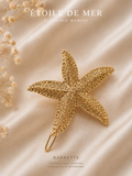 Barrette Étoile de Mer Dorée - Accessoire Cheveux Elégant